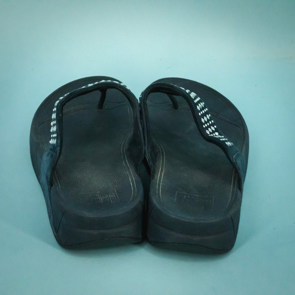 FitFlop Size 8 Navy Blue Novy Sparkle Jewel Slip Slide On Thong Flip Flops - Picture 3 of 6